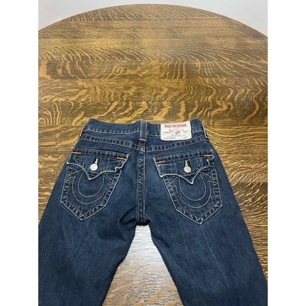 Vintage True Religion Skinny Jeans Womens 27 Dark Wash Flap Pocket Y2K - Picture 1 of 8